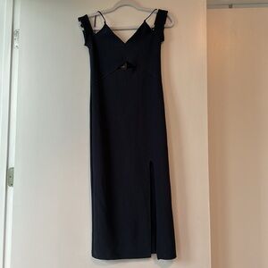 NWT Topshop Ribbed Dress Dark Grey Size 4 Small Size 36 EUR